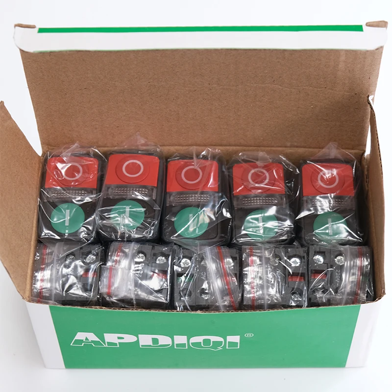 1 шт. XB5 с подсветкой плоская Кнопка высокого давления двумя кнопками мгновенный