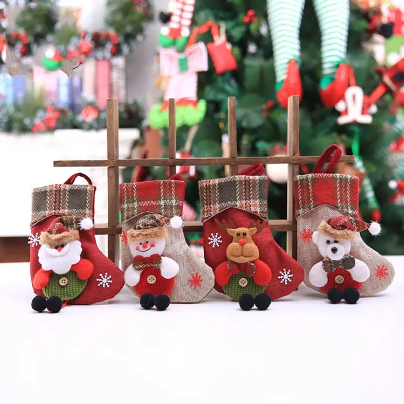 

Christmas Socks Children's Candy Bag Christmas Tree Hunging Gift Bag Socks Christmas Tree Decorations Festive Supplies