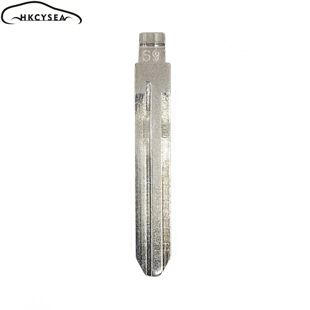 HKCYSEA NO. 69 Выгравированная линия Lishi 2 в 1 Пустая шкала режа зубьев Uncut Key Blade # TOY43R для