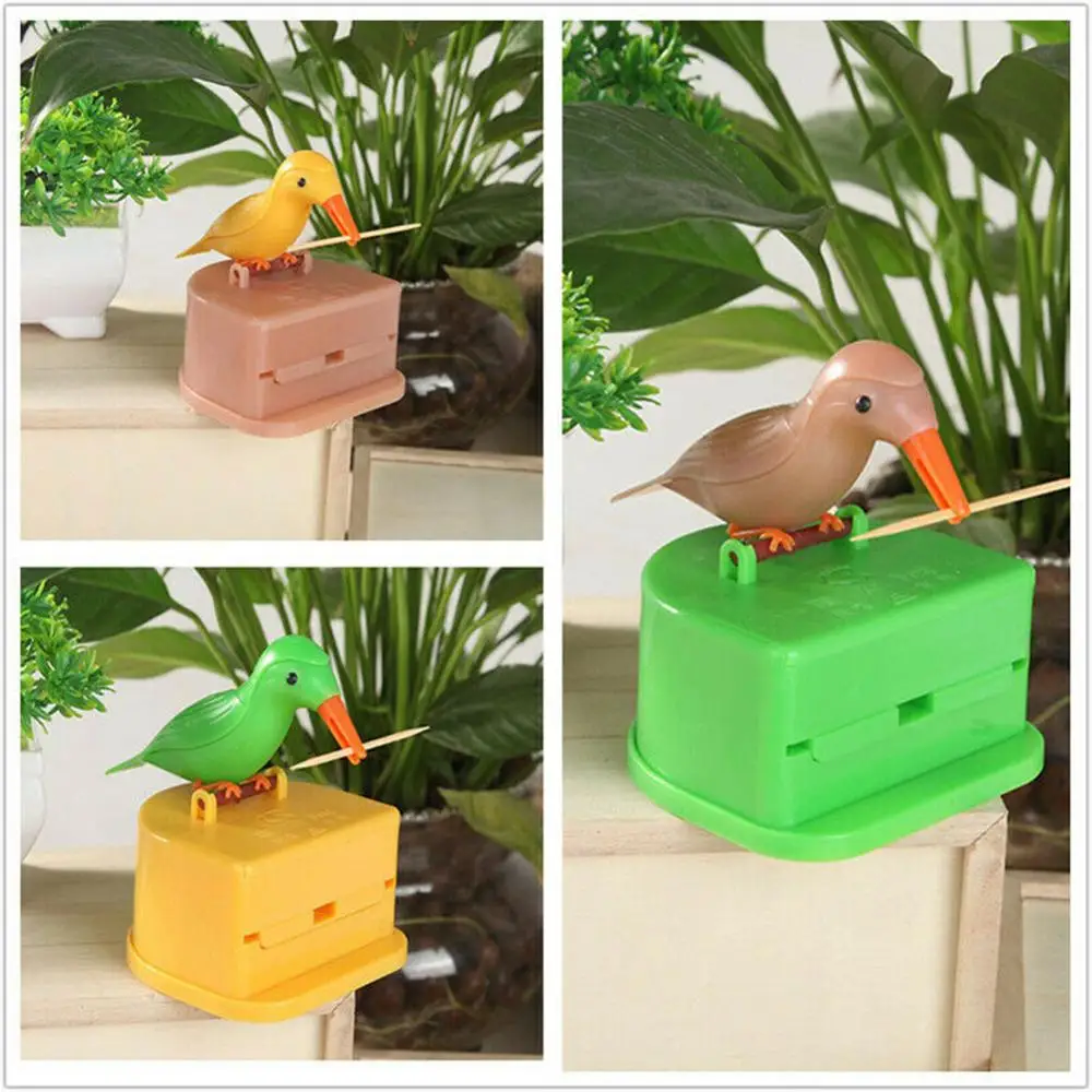 Cute Hummingbird Toothpick Dispenser Gag Gift Cleaning Teeth High Quality Material Automatic Bird Box Hot New | Дом и сад