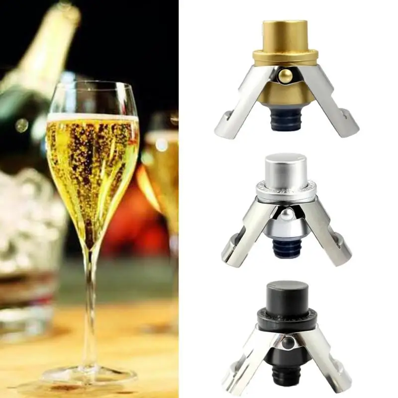 1pcs Vacuum Red Wine Bottle Cap Stopper Stainless Sealed Champagne Bottle Stopper Vacuum Retain Freshness Wine Plug Bar Tools