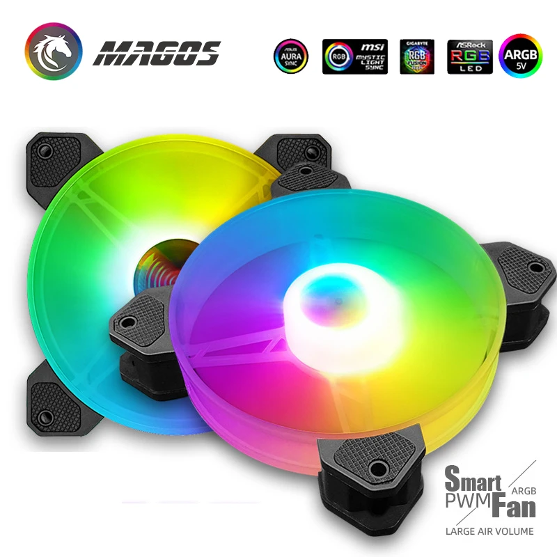 COOLMOON 12cm RGB Case Fan 120MM PC Cooling Fan PWM Smart Temperature Control 1700RPM 5V M/B SYNC