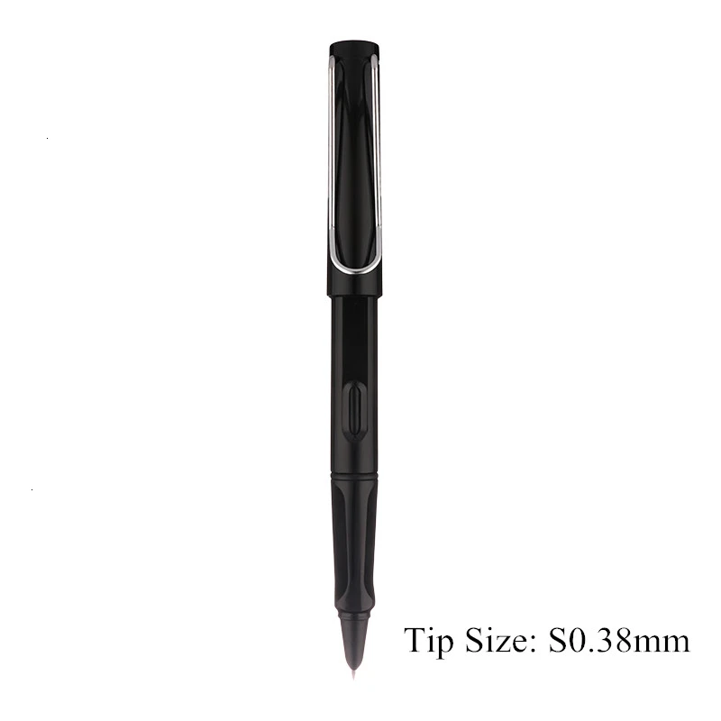 Black-S0.38mm 0,38/0,5 мм Высококачественная цветная пластиковая перьевая ручка, чернильные ручки для каллиграфии, Подарочные офисные канцелярские принадлежности 03930 - Цвет: Black-S0.38mm