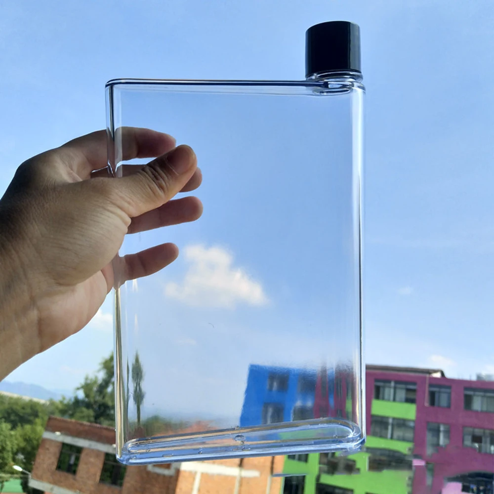 Бутылка для книг 420 мл плоская бутылка воды прозрачная бумажная фляжка ноутбука