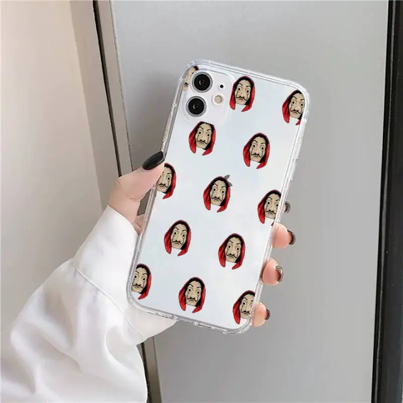 

Spain TV Money Heist House Paper Phone Case Transparent for iPhone 11 12 mini pro XS MAX 8 7 6 6S Plus X 5S SE 2020 XR