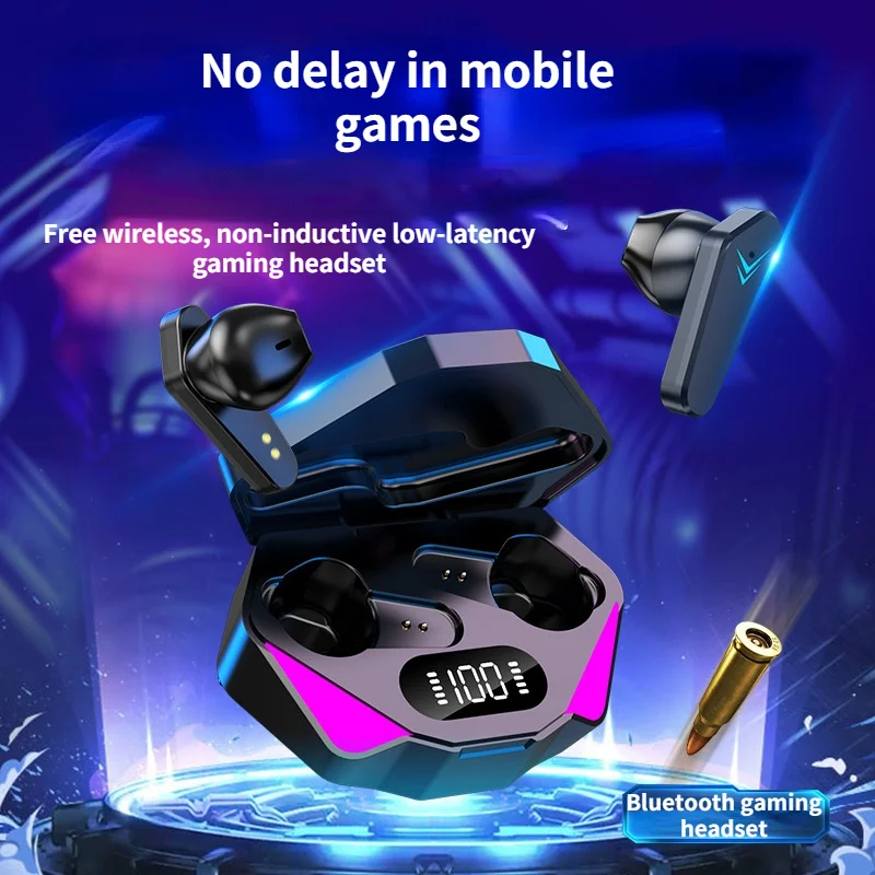 

Noise-cancelling, cool, super battery life stable bluetooth headset, wireless hifi waterproof sports headset with gaming microph