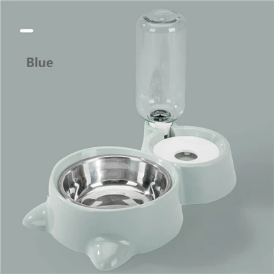 Blue Hipidog бутылка для воды и еды двойная чаша для собачьего питья чаша диспенсер Фидер капельница - Цвет: Blue