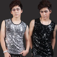 vest male club male dj model stage ds male runway costumes men slim stage fashion men clothes 2020 sleeveless shirt