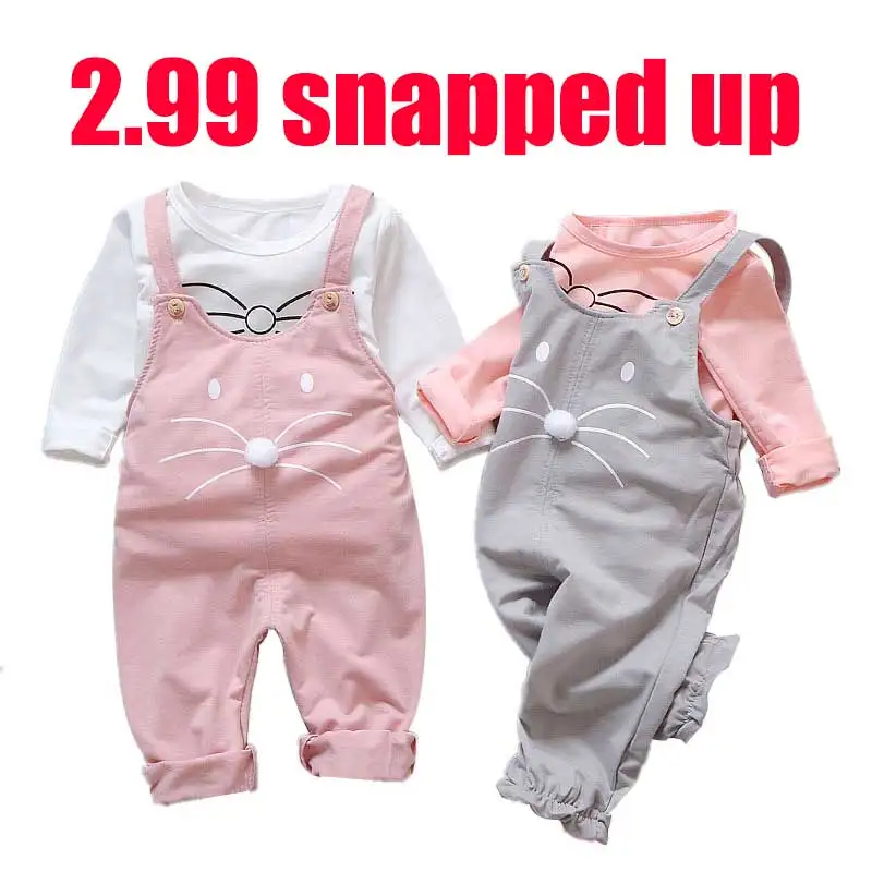 Костюм на лямках для маленьких девочек одежда хлопковая Повседневная футболка с