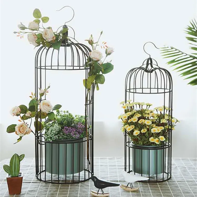 

Not easy to be damaged Nordic iron hanging flowerpot thick and durable balcony living room floor shelf