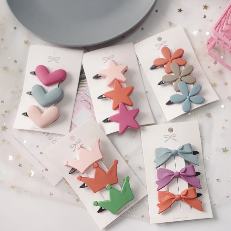 Pasadores para ni&ntilde;a, accesorios para el cabello, horquillas con lazo de flores de pl&aacute;stico/resina esmerilada, pinzas para el cabello de colores caramelo, agarre para el cabello de moda-1