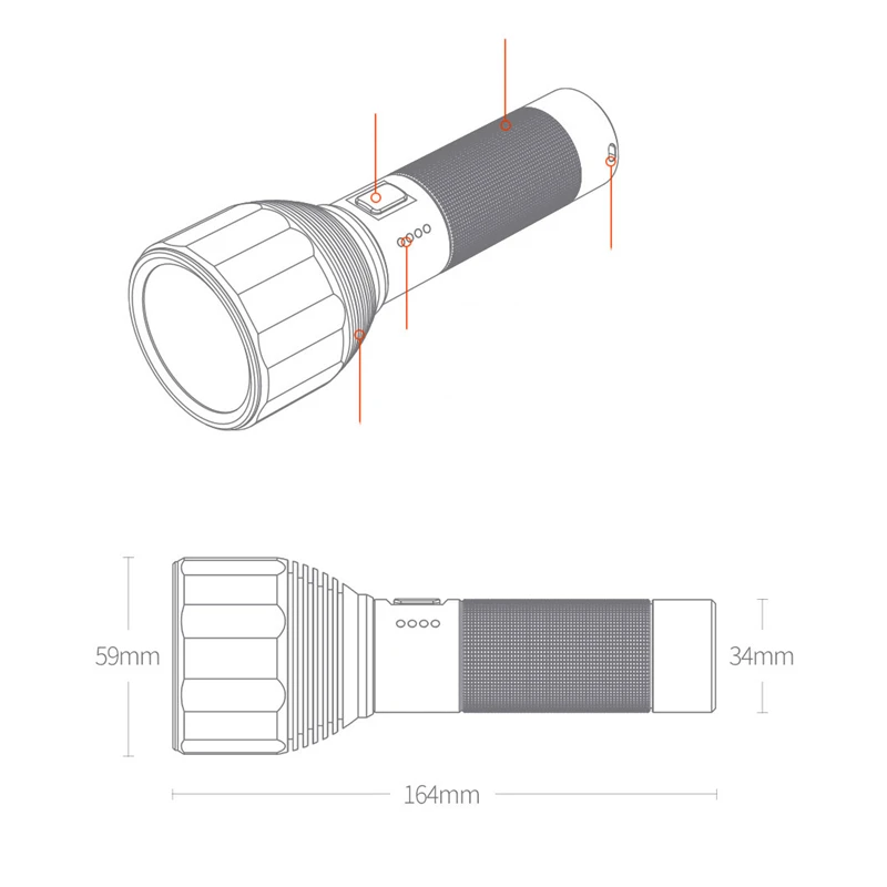 Xiaomi Nextool 5 модель 2000LM Мини Портативный светодиодный фонарик ночные прогулки освещение для обслуживания автомобиля лампе фонарь