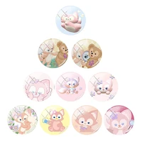 disney new family member little adventurer linabell glass cabochon dome flat bottom charms decoration diy making jewelry fwn666