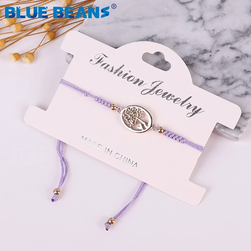 Браслет женский Дерево жизни с плетеным веревкой и бусинами | Украшения