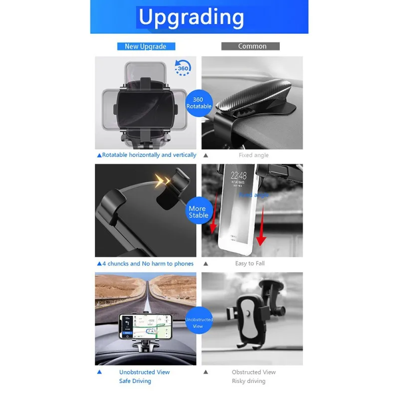 

Universal Car Phone Holder Dashboard Rear View Mirror Sunshade Baffle Phone Holder