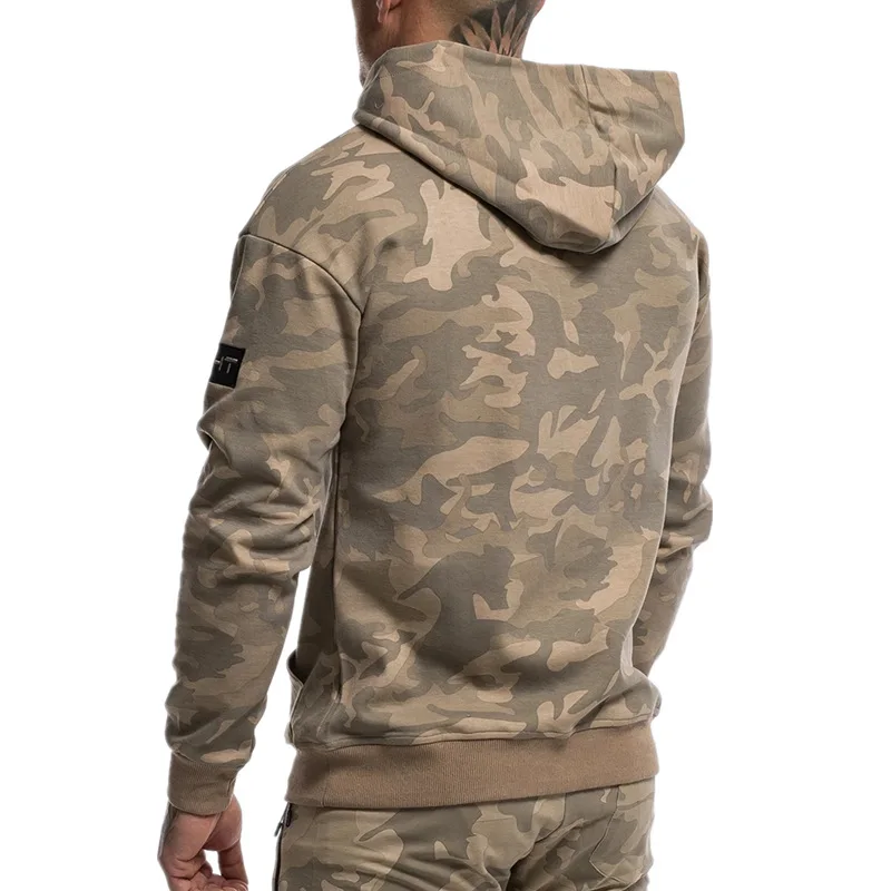 Men's Tracksuit 2 Pieces Sets Gym Men Sports Workout Clothing Jackets+Pants Pullover Fitness Sportwear camouflage Clothes