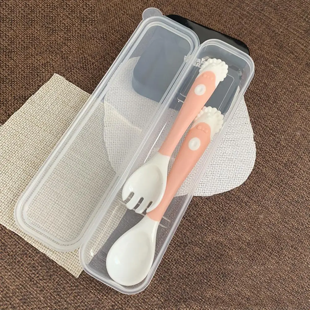 

3 шт./компл. 2 Цвета творческая Ложка Вилка гибкий дизайн Ешьте обучение Портативный питание для малышей тренировочные столовые приборы для ...