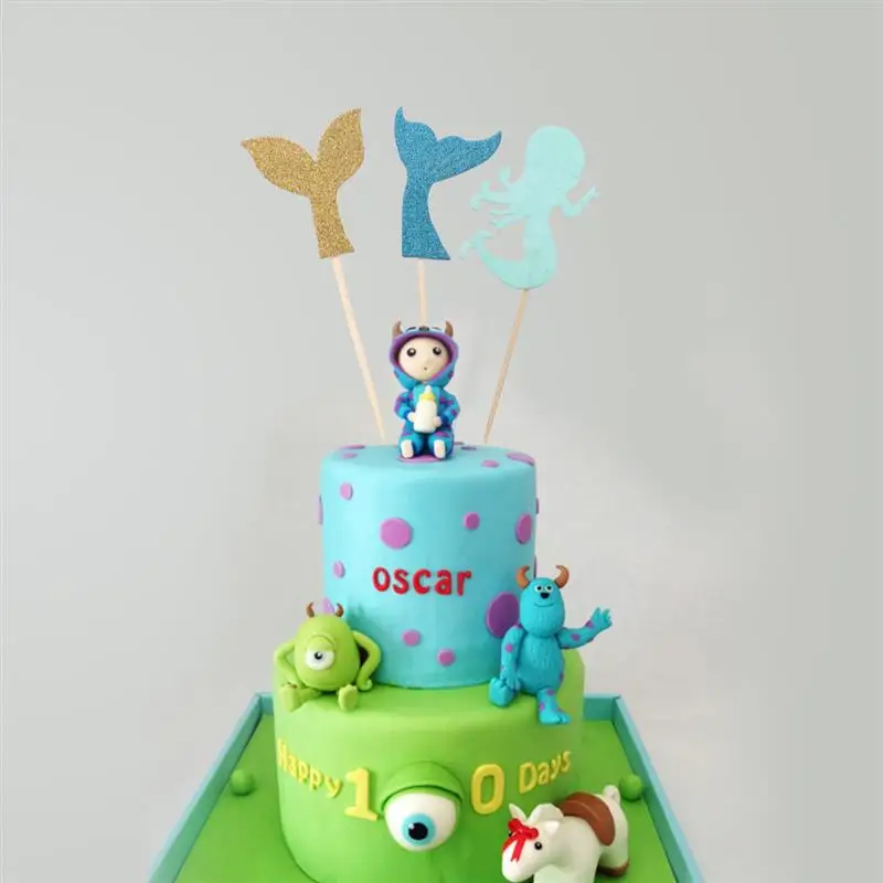 39 шт. привлекательные топперы для капкейков со звездами русалки детей на день