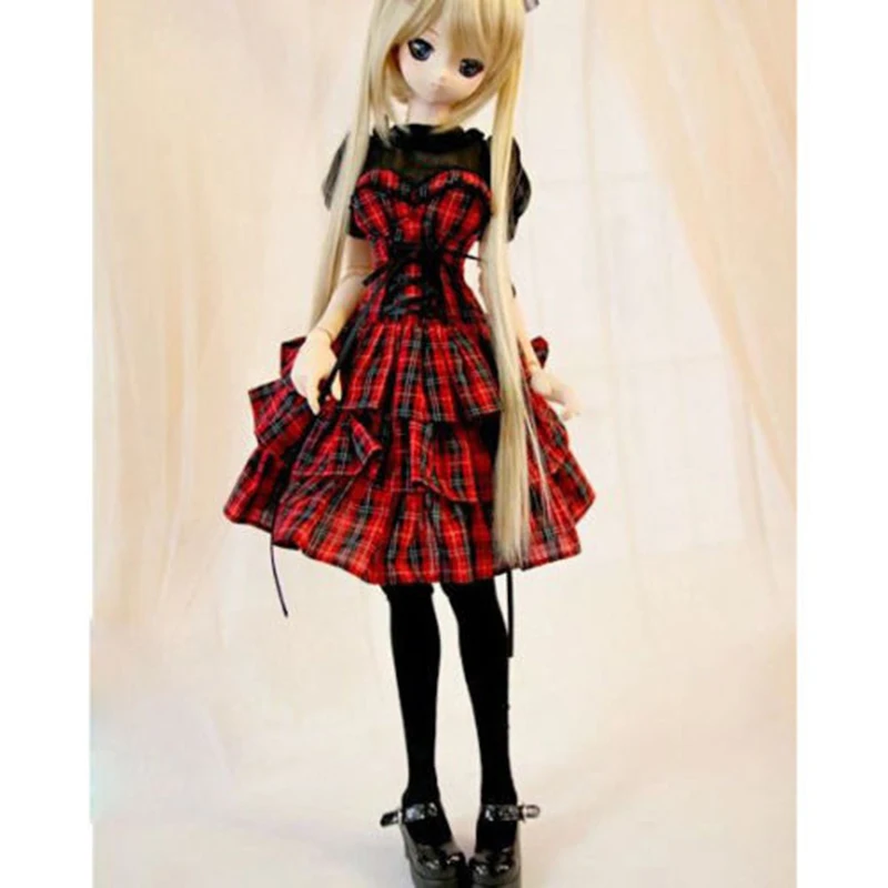 Женское Красное длинное платье BJD юбка наряды одежда для 1/4 1/3 24 дюйма высокой