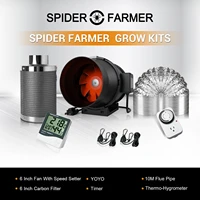 spider farmer 6 inch grow tent ventilation air ducting carbon filter fan set
