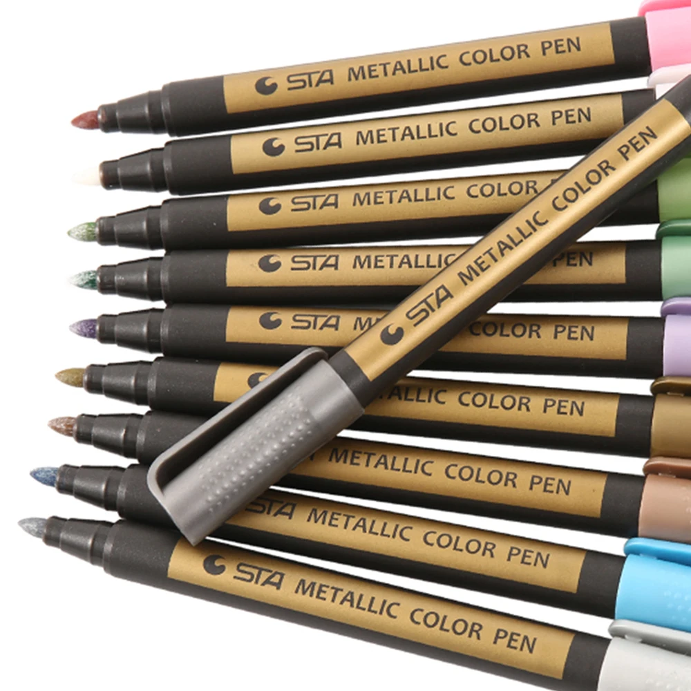 Маркеры перманентные для бумаги стекла стен 10 шт. | Канцтовары офиса и дома