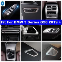 gear box door bowl lift button air ac lights control panel cover trim for bmw 3 series g20 2019 2022 silver interior refit kit