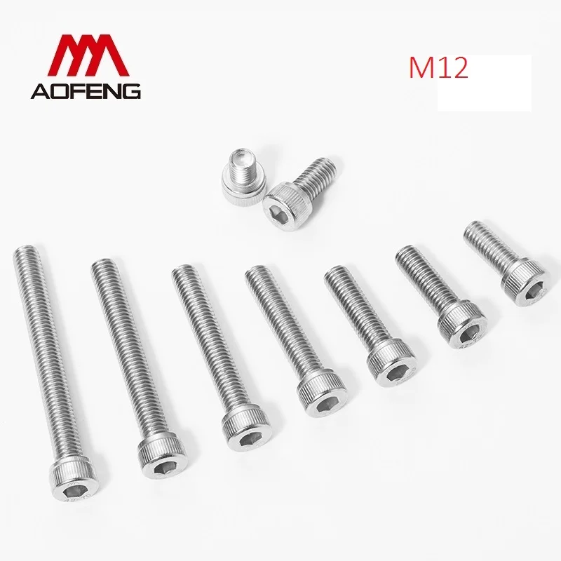 2 шт. M12 304 нержавеющая сталь шестигранный винт x 20 70 75 85 90 100 110 120 мм Шестигранная