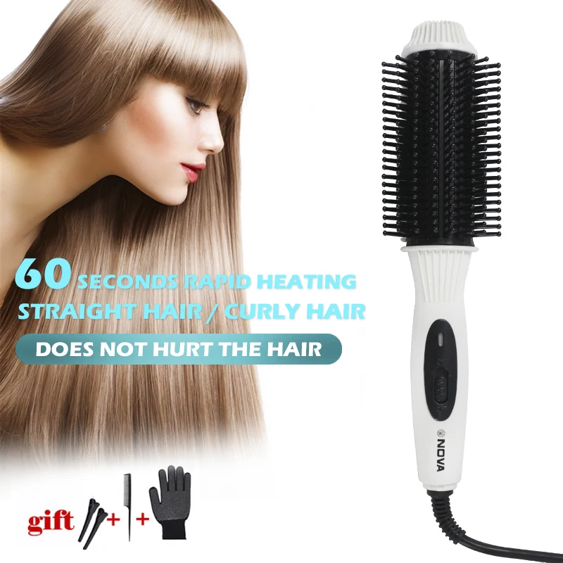 2 в 1 расческа для выпрямления волос профессиональные щипцы завивки белые розовые