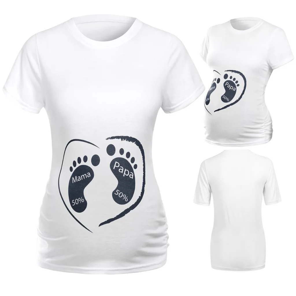 

Pregnancy T-shirts Maternity Short Sleeve Cartoon Print Tops T-shirt Pregnancy Clothes Casual Maternity Tees футболка женский