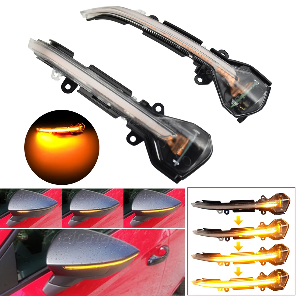 

For Seat Leon III 5F ST FR Cupra Arona KJ7 Mk3 2013-2018 Dynamic Turn Signal Lights Rearview Mirror Indicator
