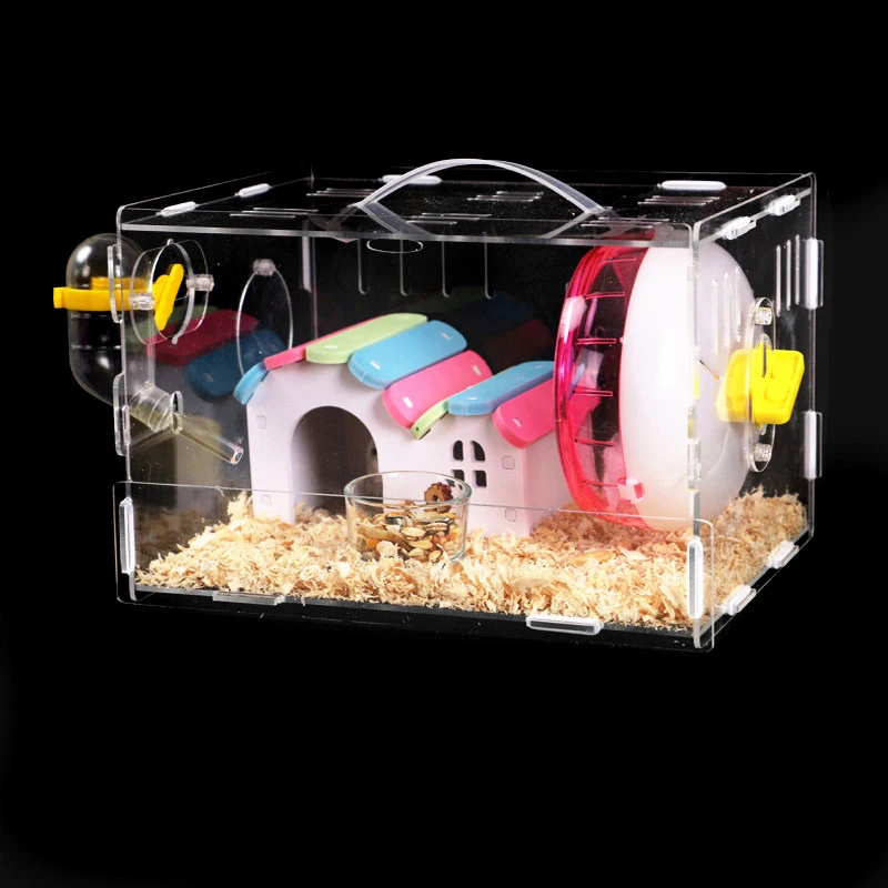 Большой размер домик для хомяка акриловый прозрачный маленький домашних