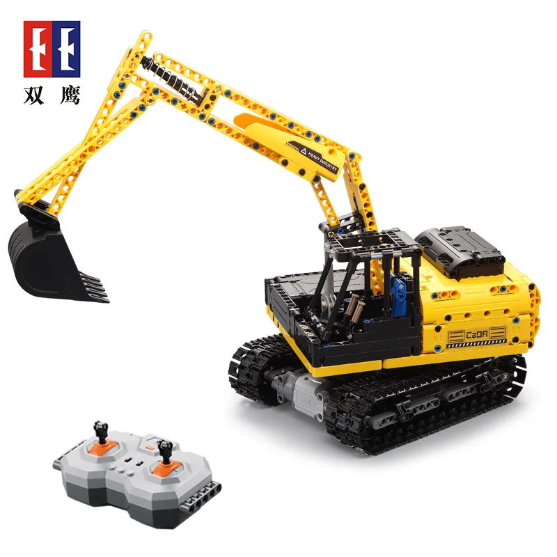 Cada RC электродвигатель трек автомобиль строительные блоки городской техники lepining