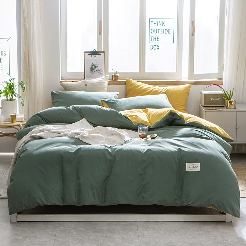 Пододеяльник однотонный из чистого хлопка 3 шт./компл. 17 цветов s 100% хлопок