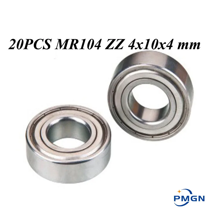 

20pcs/Lot ABEC-5 MR104ZZ MR104Z MR104-2Z MR104 ZZ L-1040ZZ 4x10x4 mm Metal seal Miniature High quality Deep Groove Ball Bearing