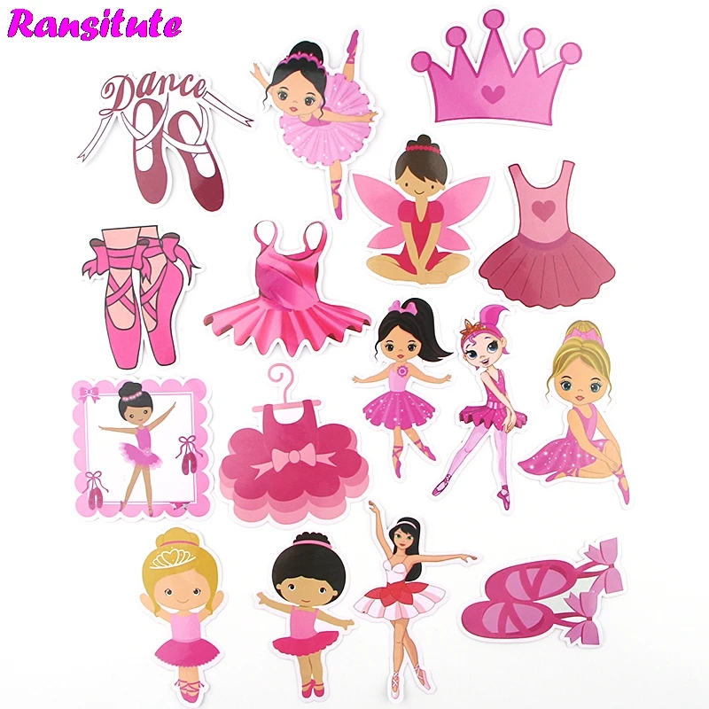 16 шт./компл. балетка девочка ПВХ водонепроницаемая Веселая наклейка на игрушки