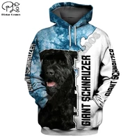 new mens unisex funny giant schnauzer 3d dogs print zipped hoodie long sleeve sweatshirts jacket autumn pullover tracksuit g22