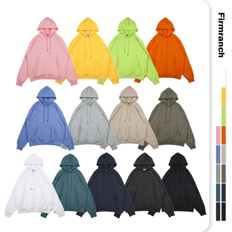 

Firmranch Men/Women Couple High Quality All Match Basic Hoodies Fleece Linning 13 colors Optional Casual Loose Sport Sweatshirt