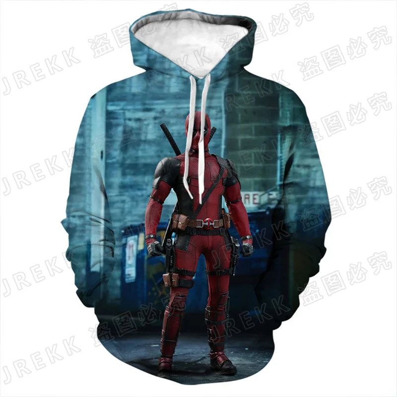 Повседневные детские толстовки комиксов Marvel Дэдпул новая модная мужская одежда