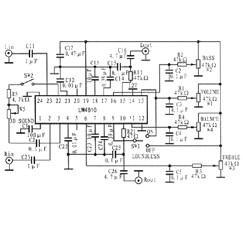 DIY усилитель мощности Tone Board напряжения LM4610 + 5532 усиление передних сценических