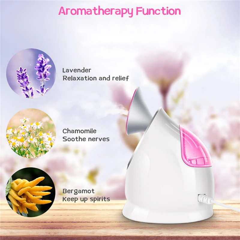 

Facial Steamer Nano Ionic Humidifier Moisturizing Cleaning Pores Clearing Blackheads Mist Spray Home Sauna SPA Beauty Skin Care