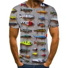 Футболка мужская и женская с забавным 3D-принтом рыбы, популярный топ для отдыха в стиле хип-хоп, футболка с принтом в стиле Харадзюку