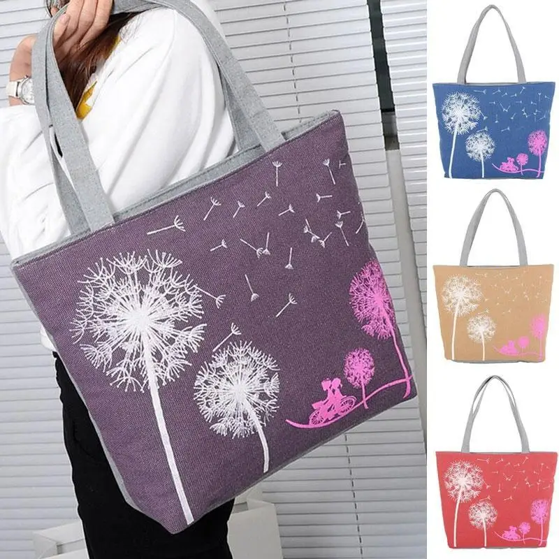 Сумка для покупок женская сумка модная холщовая Одуванчик Бохо на молнии | Багаж