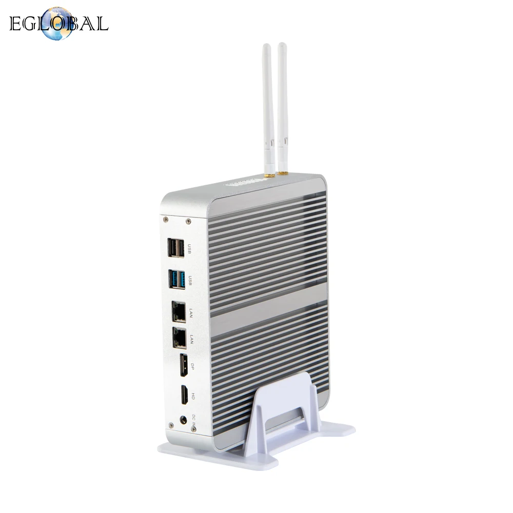 Процессор Eglobal Fanless Mini PC intel core i5 7260U Windows 10 Pro Micro компьютер 2 * DDR4 Msata M.2 SSD TV Box 4K HD HTPC 300M