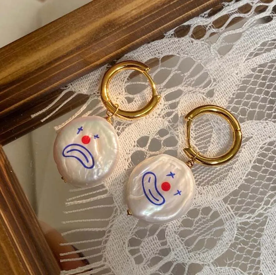 Модный натуральный пресноводный жемчуг клоун-лицо женский кулон особой формы