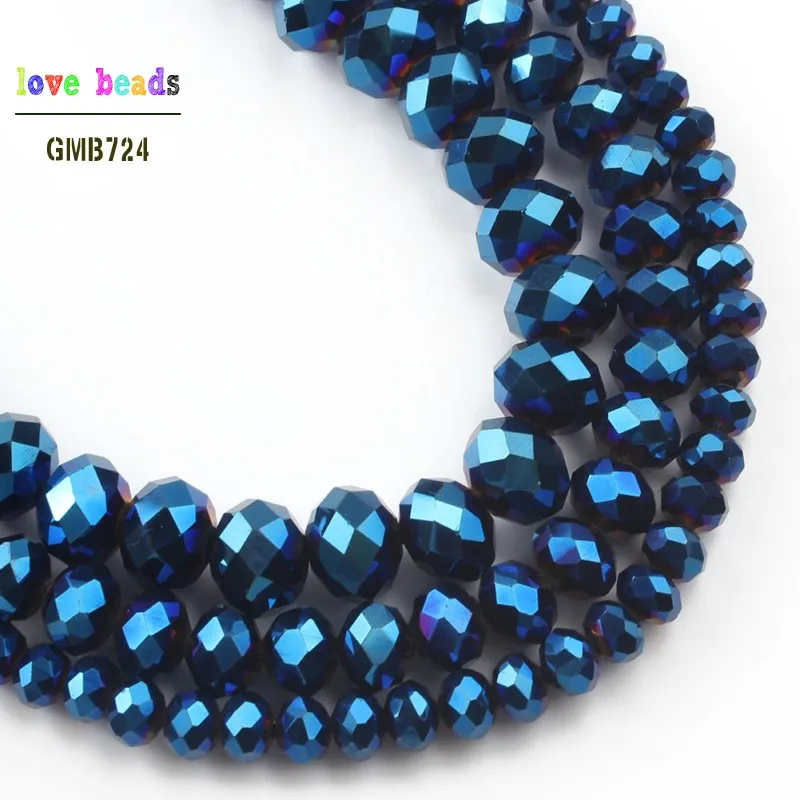 AB Blue Rondelle Austria Faceted Crystal Glass Beads for Jewelry Findings Spacer Lariat Earrings Bracelet Accessories | Украшения и