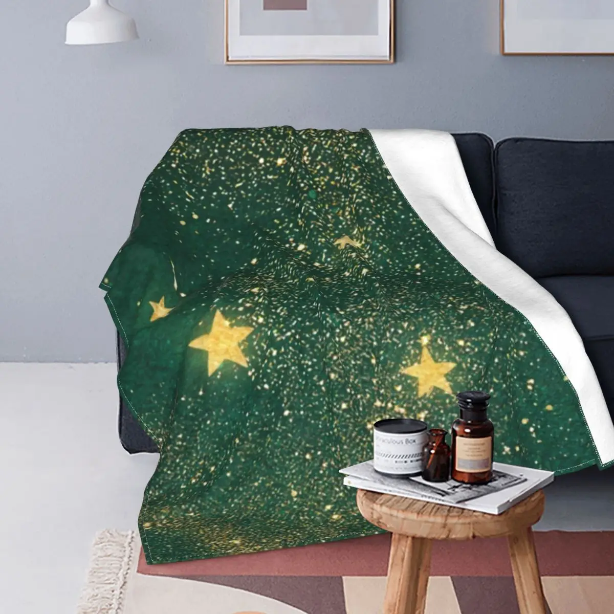 

Galaxy Starry Night Sky Stars Winter Coral fleece blanket Velvet Warm Blankets Cotton Quilt Home sofa Bedroom Bedding Throws