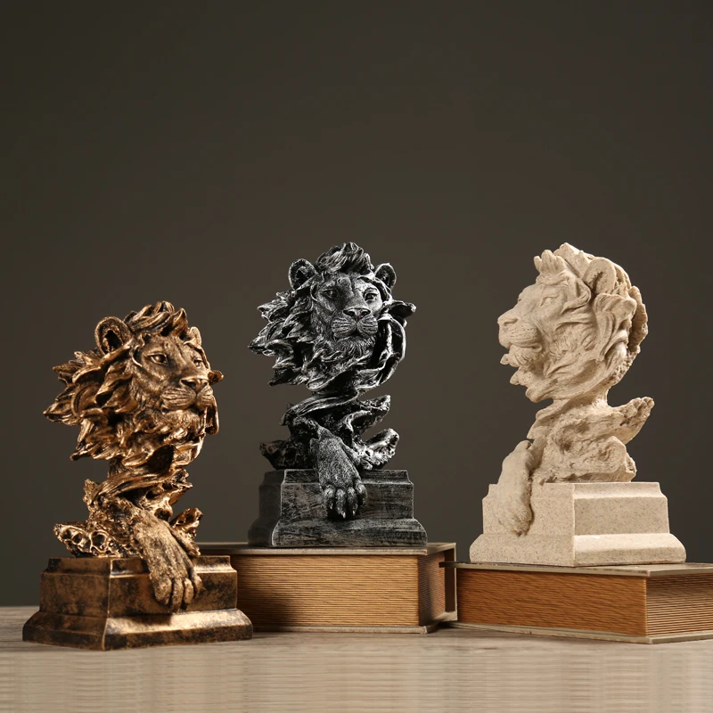 Американские ретро Креативные украшения в виде льва для бара кафе гостиной