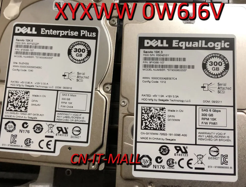 

Pulled 2.5 EqualLogic 300G 10K 0XYXWW 0W6J6V XYXWW W6J6V ST9300603SS HDD