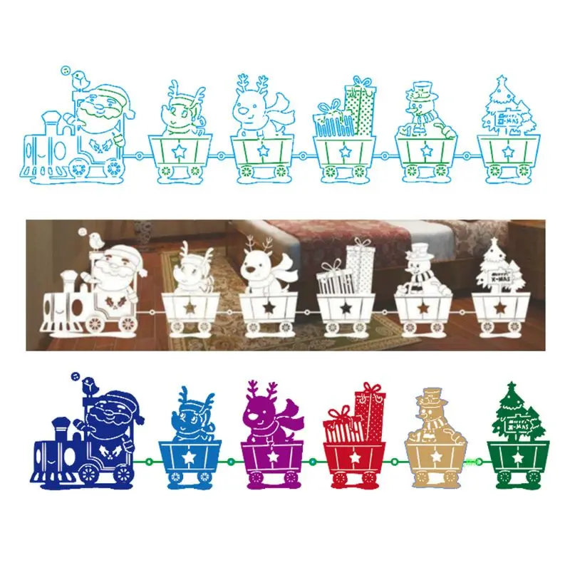 Рождественский автомобиль металлический трафарет для резки Сделай Сам