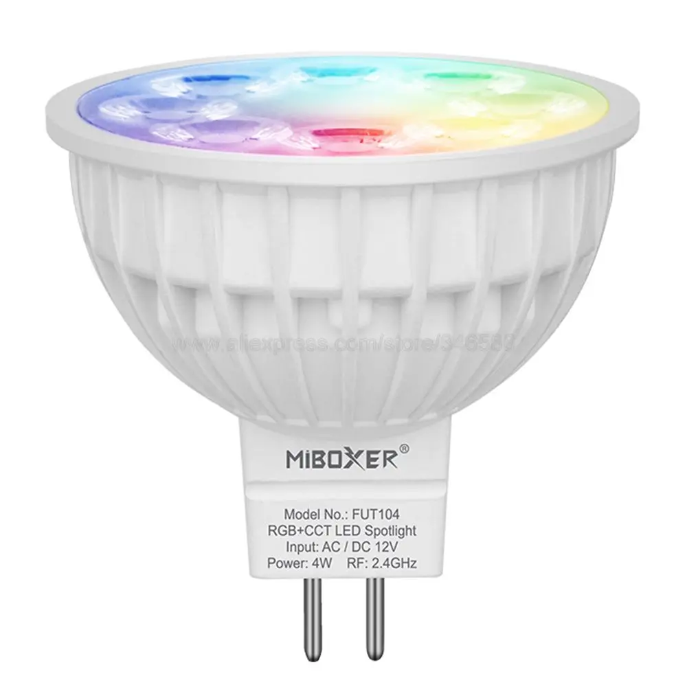 Miboxer FUT104 4 Вт RGB + CCT умный WiFi светодиодный светильник MR16 AC/DC12V 2 4G 4Zone дистанционное